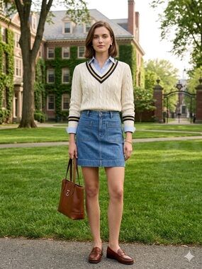 Boden British Heritage Denim Jean Pencil Skirt Stretch Indigo Straight Skirt
